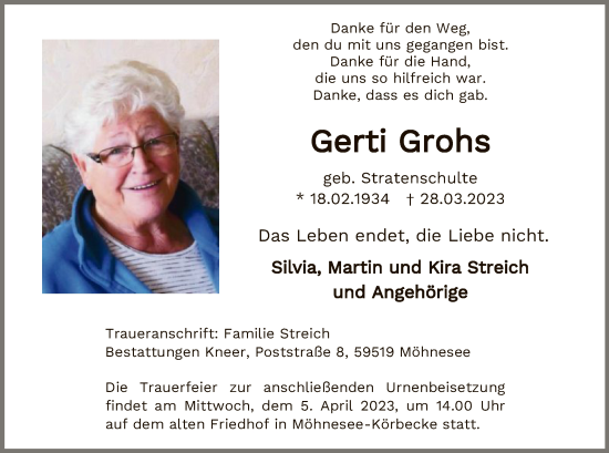 Zur Gedenkseite von Gerti