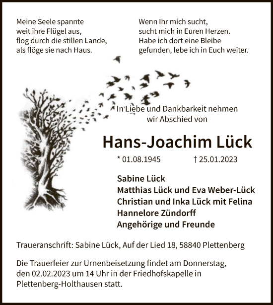 Zur Gedenkseite von Hans-Joachim