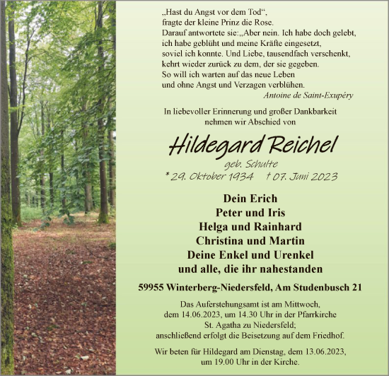 Zur Gedenkseite von Hildegard