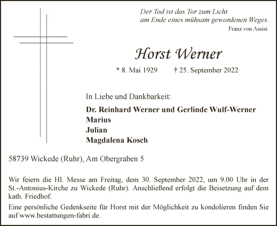 Zur Gedenkseite von Horst