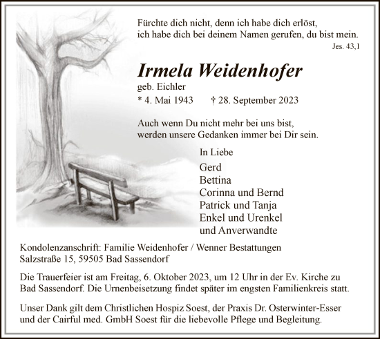 Zur Gedenkseite von Irmela