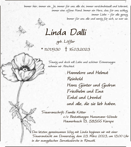 Zur Gedenkseite von Linda