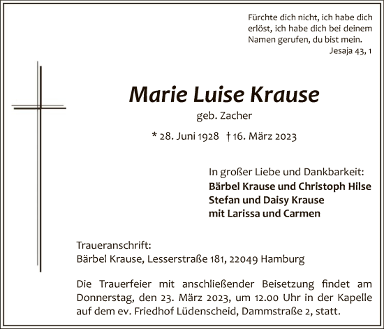 Zur Gedenkseite von Marie Luise