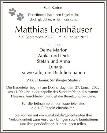 Zur Gedenkseite von Matthias