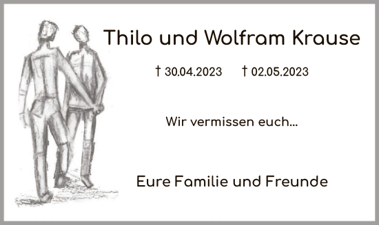Traueranzeige von Thilo und Wolfram Krause