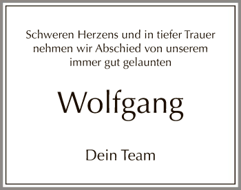 Traueranzeige von Wolfgang 